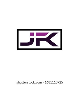 J F K Initial logo template vector  Letter J With K 