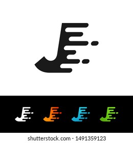 J Fast Logo, J Speed Logo, Vector, Illustration.