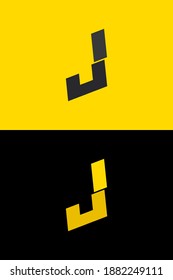 J font letter logo, lightning flash power design. For energy labels, rock music posters, superhero print and more