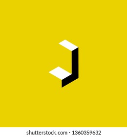 J Font logo. Modern design vector font for title, header, lettering. Corporate Vector abc technology typeface 