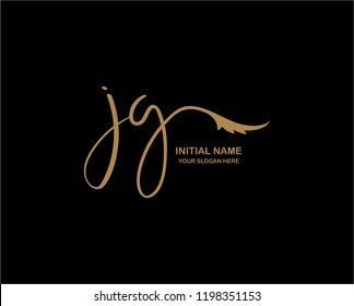J G Initial Handwriting Logo Template