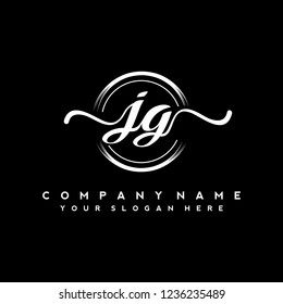 J G Initial handwriting logo vector