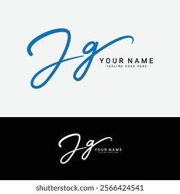 J, G, JG Initial letter logo. Alphabet JG Handwritten Signature logo