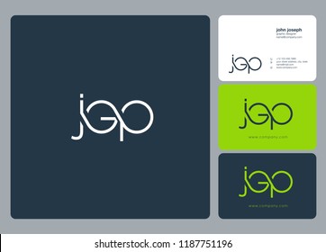 J G P Letters Joint logo icon and business card vector template.
