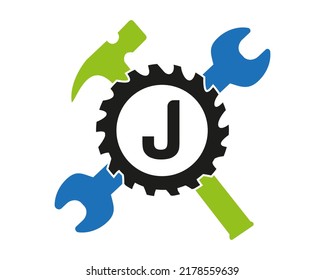 J-Logo, Vektorgrafik mit vollfarbiger Vorlage Symbol