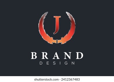 J gradient colorful design template