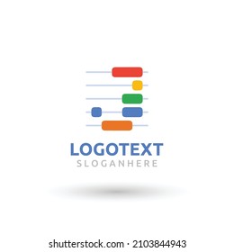 J graph logo, colorful chart logo, J letter logo