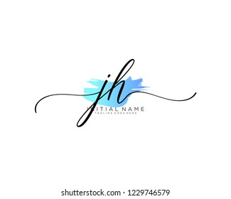 J H Initial handwriting logo vector