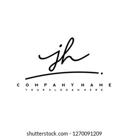J H Initial handwriting logo vector