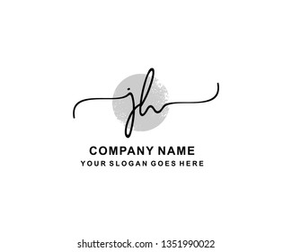J H Initial Handwriting Logo Template
