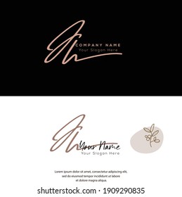 J H J H Initial letter handwriting and signature logo. Beauty vector initial logo .Fashion, boutique, floral and botanical