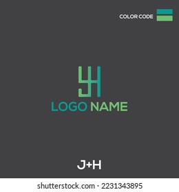 j and h initial letter logo eps10 file ready to print 