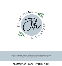 J H JH Initial letter handwriting and signature logo. Beauty vector initial logo .Fashion, boutique, floral and botanical