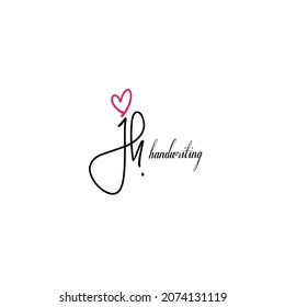 J h Jh initial letter handwriting and signature logo