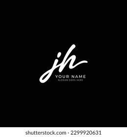 J, H, JH Initial letter handwritten and signature vector image logo