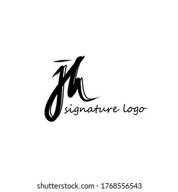 j h jh initial logo handwriting template vector. isolated white background