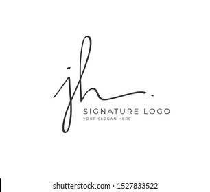 J H JH Initial signature handwriting or handwritten logo for identity. Logo with hand drawn style.