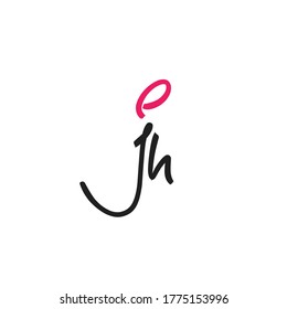 j h jh nitial letter handwriting and signature logo