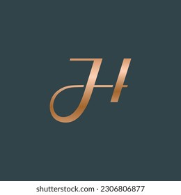 J H logo design. Vector illustration