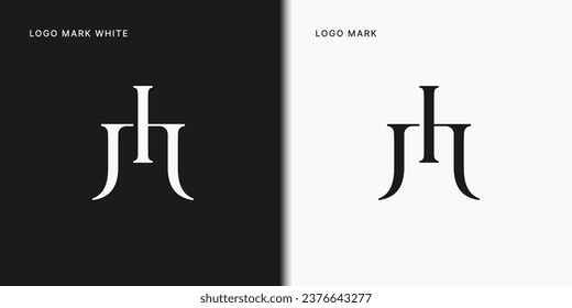J H Logo Template In Vector Icon Illustration Design.