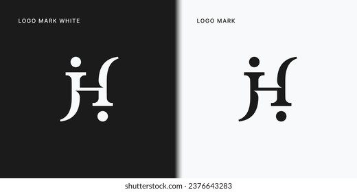 J H Logo Template In Vector Icon Illustration Design.