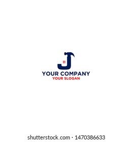 J Hammer Home Construction Logo Design Vector