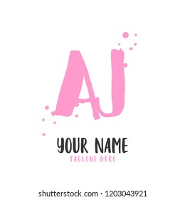 A J Handwritten logo template