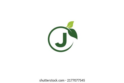 J herbal logo design inspiration. Vector letter template design for brand.