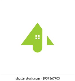 Signo vectorial de diseño del logotipo del hogar J