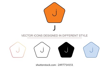 J icon design with white background stock illustration