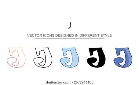 J icon design with white background stock illustration