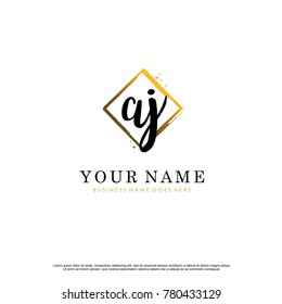 A J Initial abstract logo template vector
