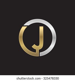 J initial circle company or JO OJ logo black background