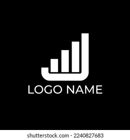 J initial financial logo design vector