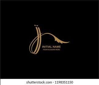 J J Initial Handwriting Logo Template