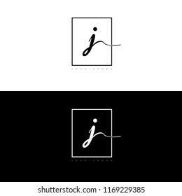 J Initial handwriting logo vector. Hand lettering for designs.