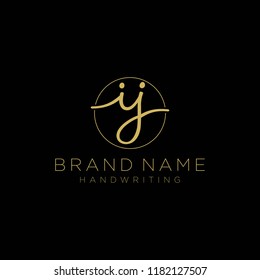 J Initial Handwriting Logo Vector Hand Stock Vector (royalty Free 