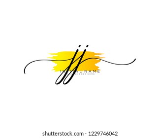 J J Initial handwriting logo vector