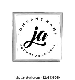 J A Initial handwriting logo vector