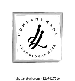 J J Initial handwriting logo vector