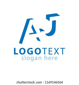 A J initial letter with negative space logo icon vector template