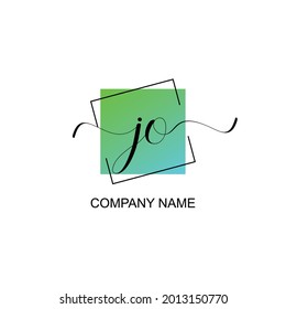 J Initial logo handwriting typographic template