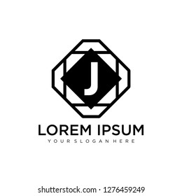 J initial logo template vector