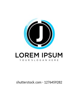 J initial logo template vector