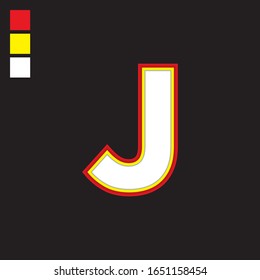J Initial Outline Logotype Logo, icon, symbol, sign design graphic vector modern font