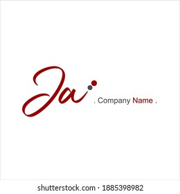 J A JA Escritura manuscrita inicial o logotipo manuscrito para la identidad
