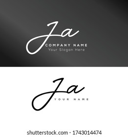J A JA Escritura inicial de la letra y logotipo de la firma.	

