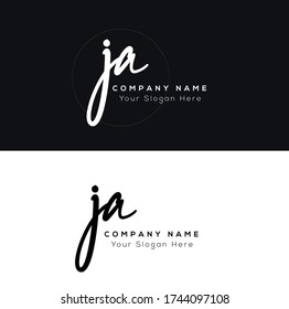 J A JA Escritura inicial de la letra y logotipo de la firma.	
