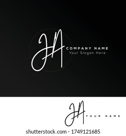 J A JA Escritura inicial de la letra y logotipo de la firma.	
