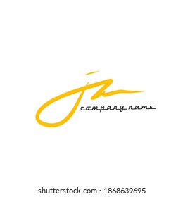 j a ja letra inicial manuscrita y logotipo de firma